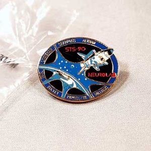 STS-90 SHUTTLE MISSION NASA CREW LAPEL PIN, 1998 OFFICIAL NEUROLAB COLUMBIA FULL